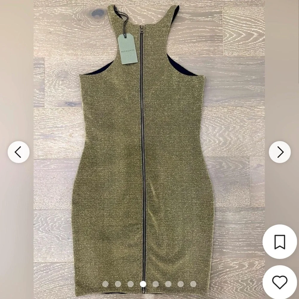 ALLSAINTS | Norma Dress | Gold| US 6 | NWT - Picture 6 of 15